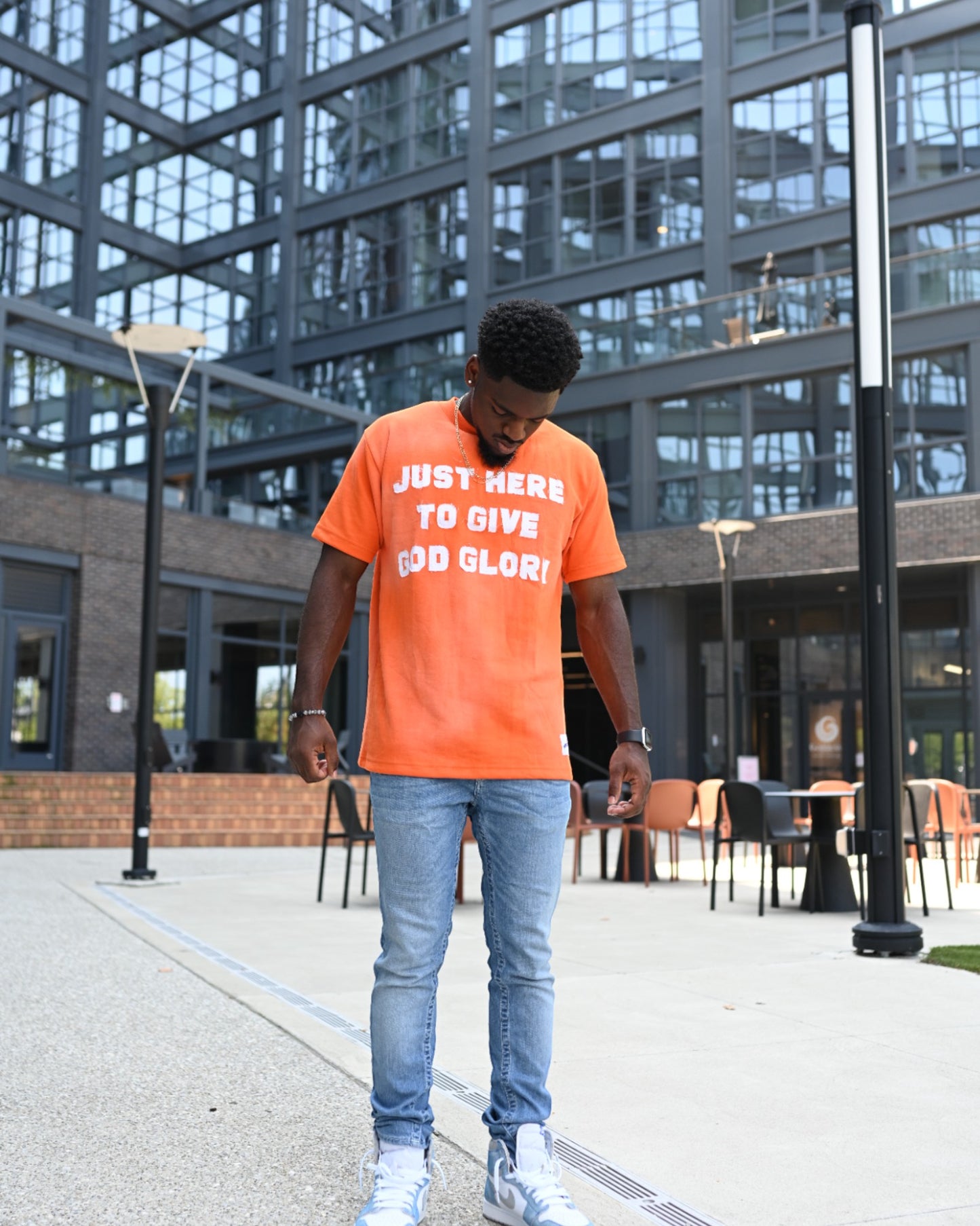 Orange "Just Here To Give God Glory" Shirt