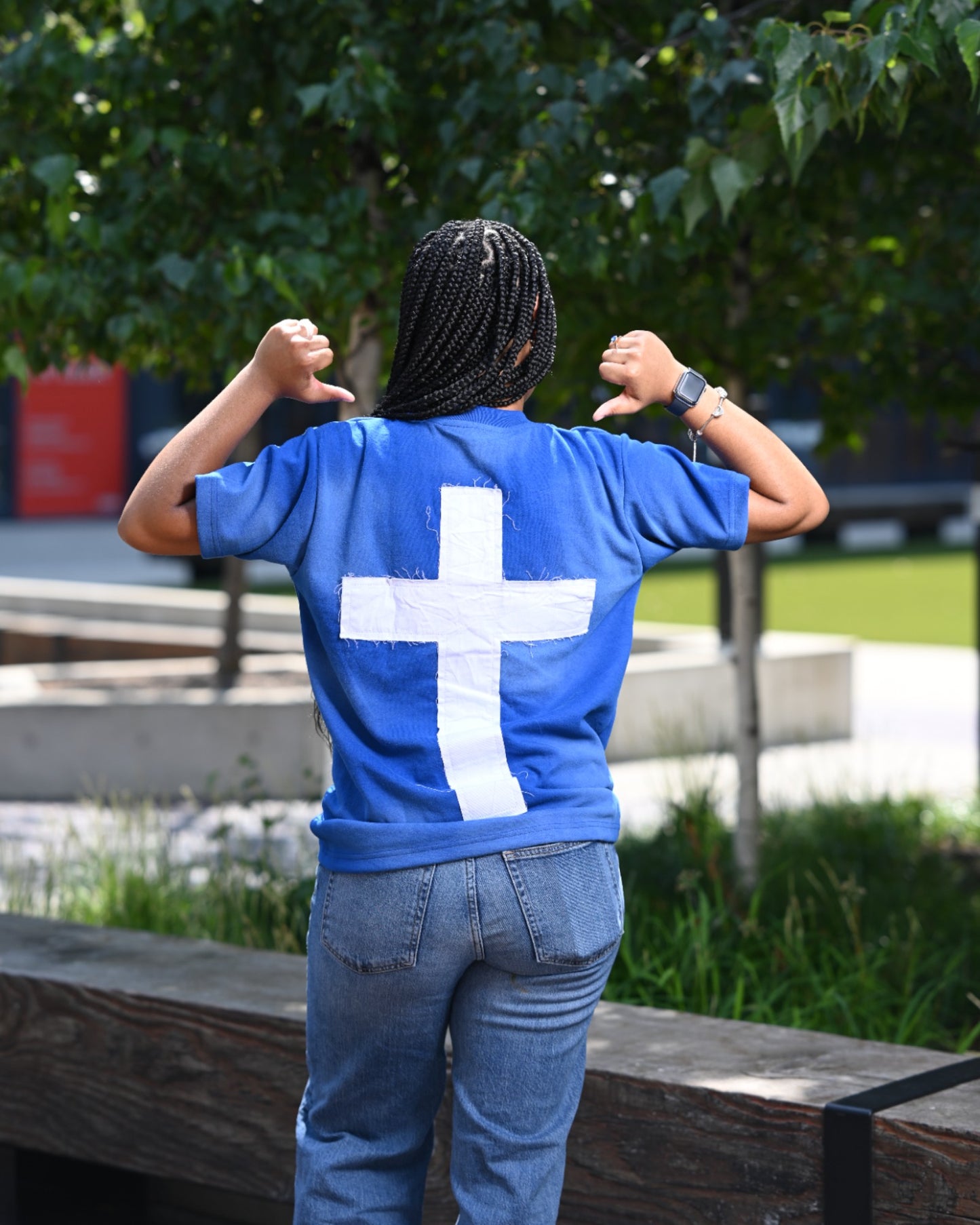 Blue "Just Here To Give God Glory" Shirt