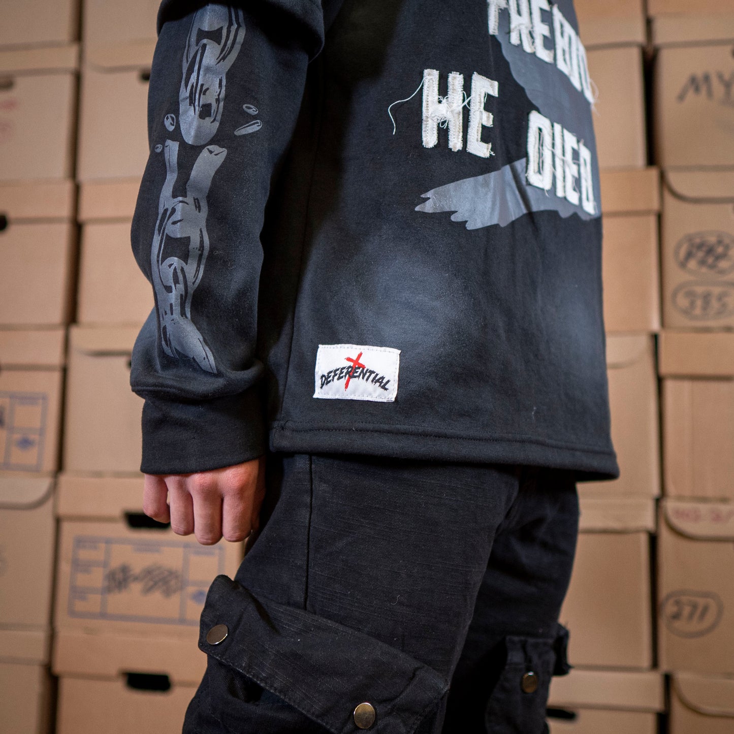 Black "Freedom" Doubled Layered Tee