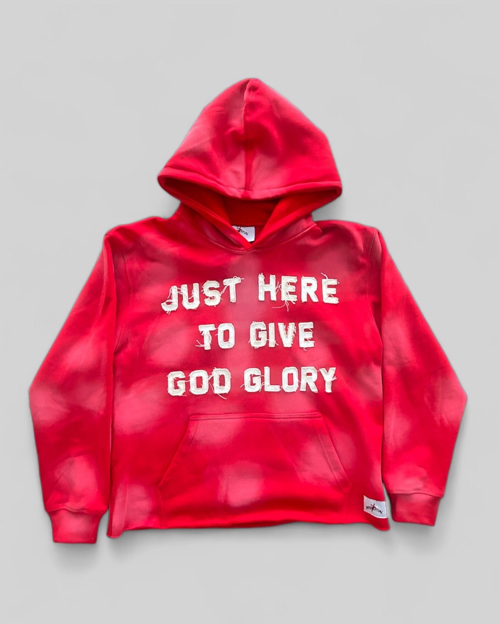 Red “just Here To Give God Glory” Hoodie – Deferentialclothing