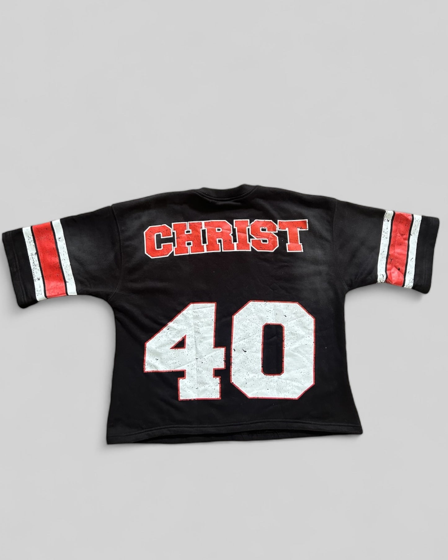BLACK AND RED "JESUS 40" SHIRT JERSEY