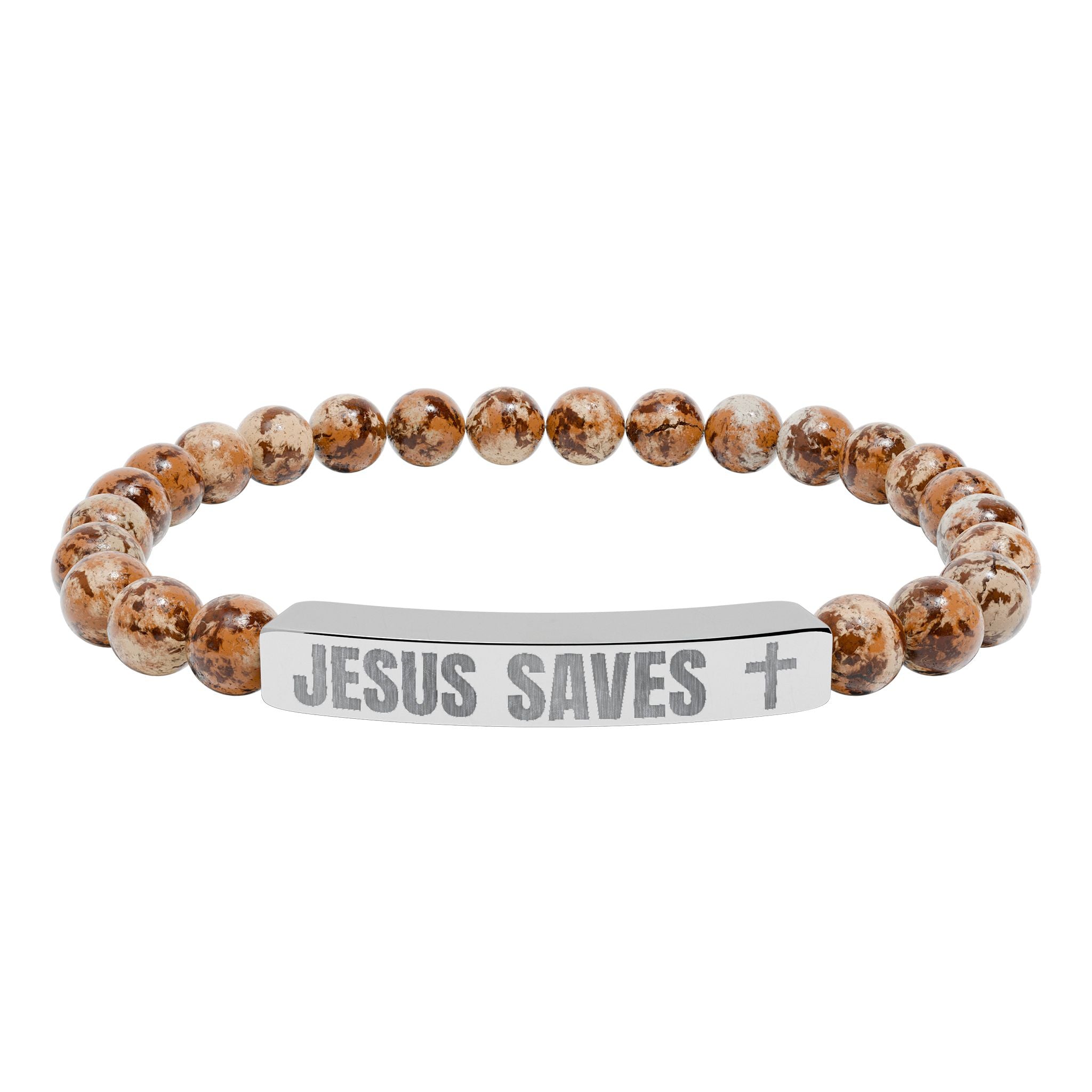Jesus Saves Stone Bracelet (Picture Jasper) – DeferentialClothing