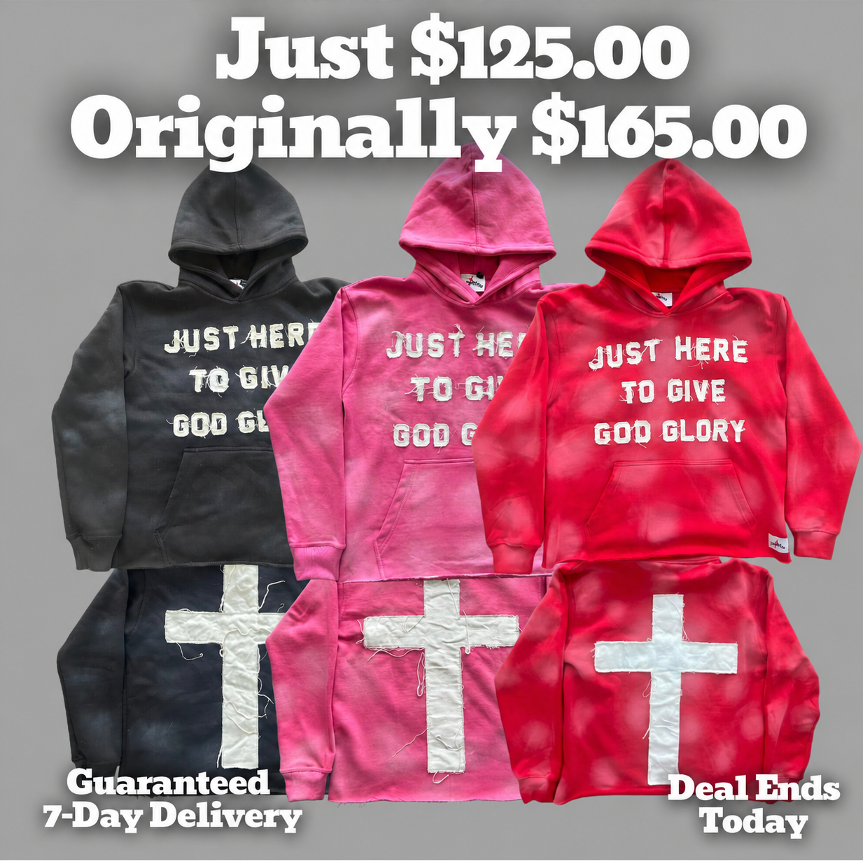 3 Hoodie Bundle: Just Here To Give God Glory