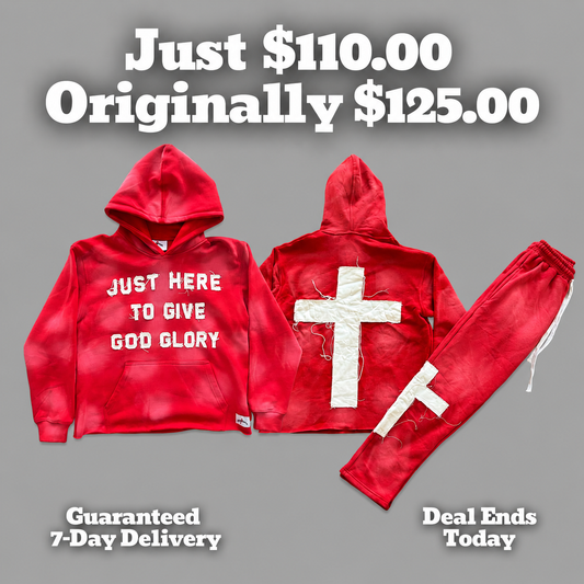 Red "Just Here To Give God Glory" Set