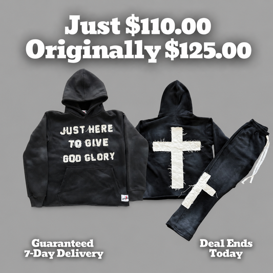 Black "Just Here To Give God Glory" Set