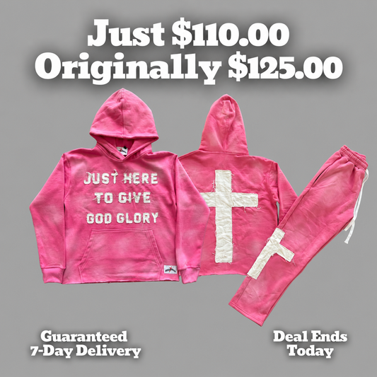 Pink "Just Here To Give God Glory" Set