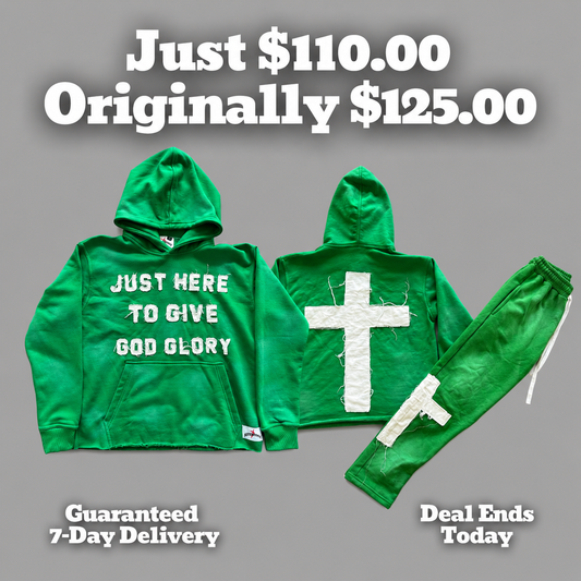 Green "Just Here To Give God Glory" Set