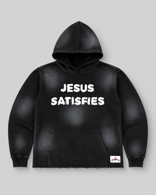 Black "Jesus Satisfies" Hoodie