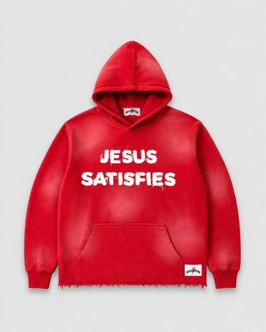 Red "Jesus Satisfies" Hoodie