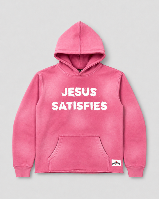 Pink "Jesus Satisfies" Hoodie