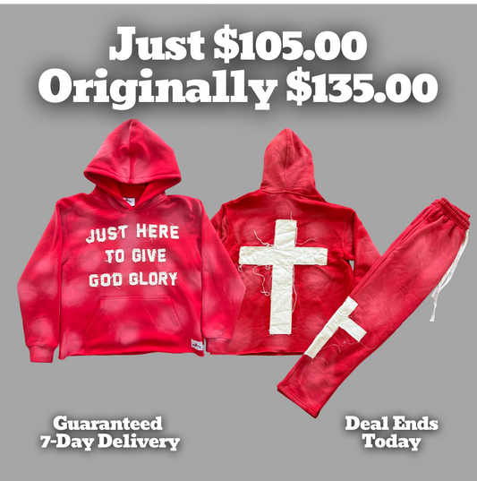 Red "Just Here To Give God Glory" Set