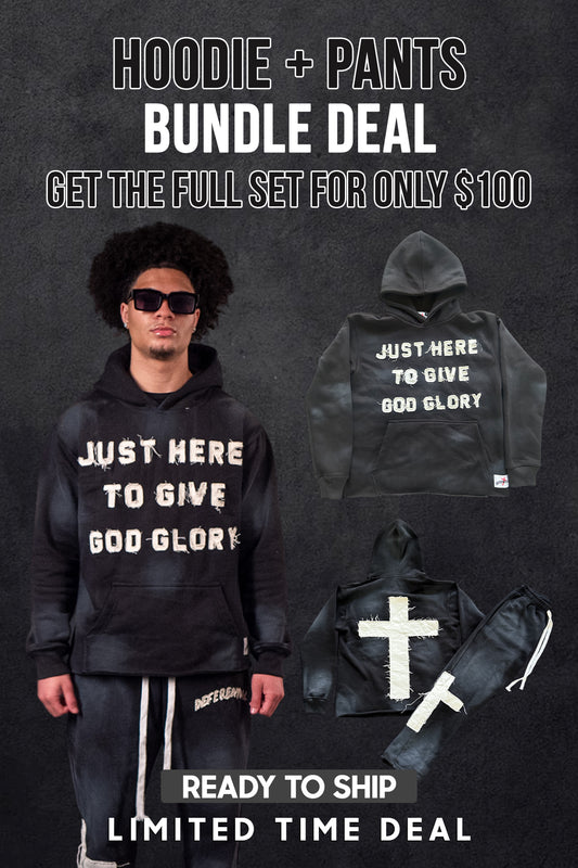 Black "Just Here To Give God Glory" Set