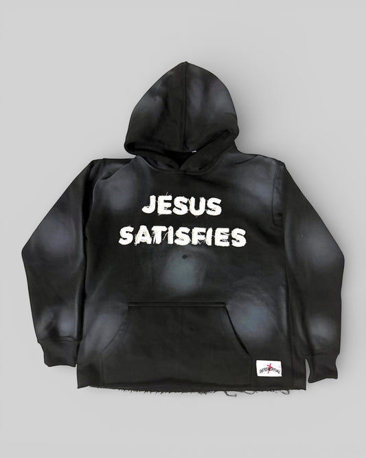 Black "Jesus Satisfies" Hoodie
