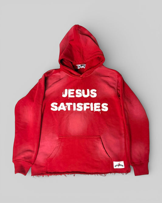 Red "Jesus Satisfies" Hoodie