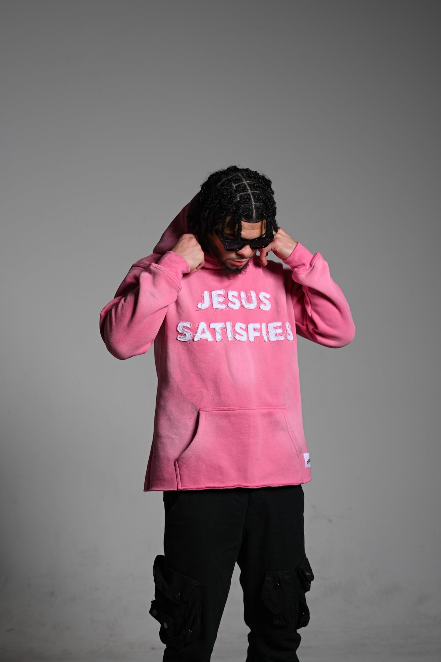 Pink "Jesus Satisfies" Hoodie