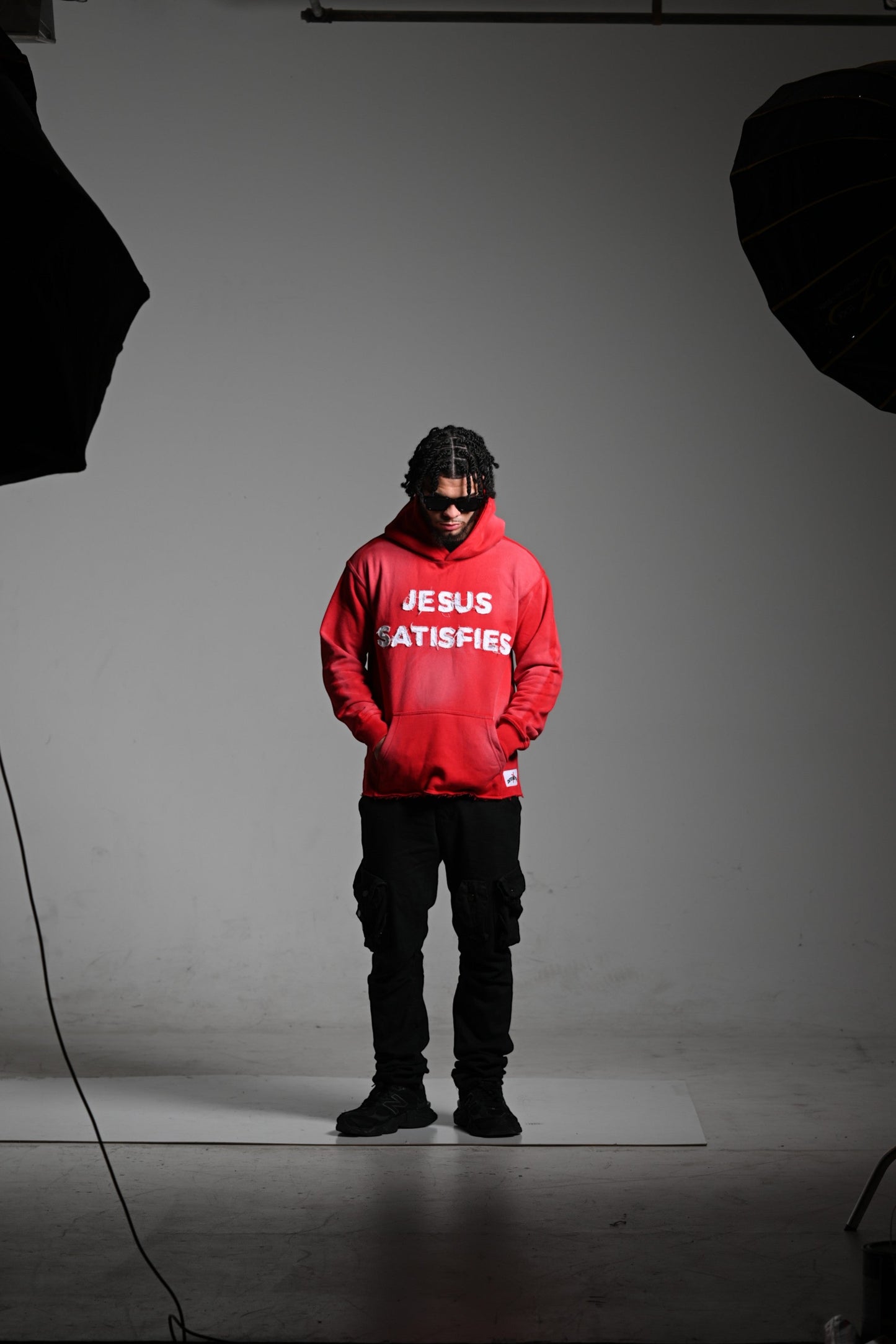 Red "Jesus Satisfies" Hoodie