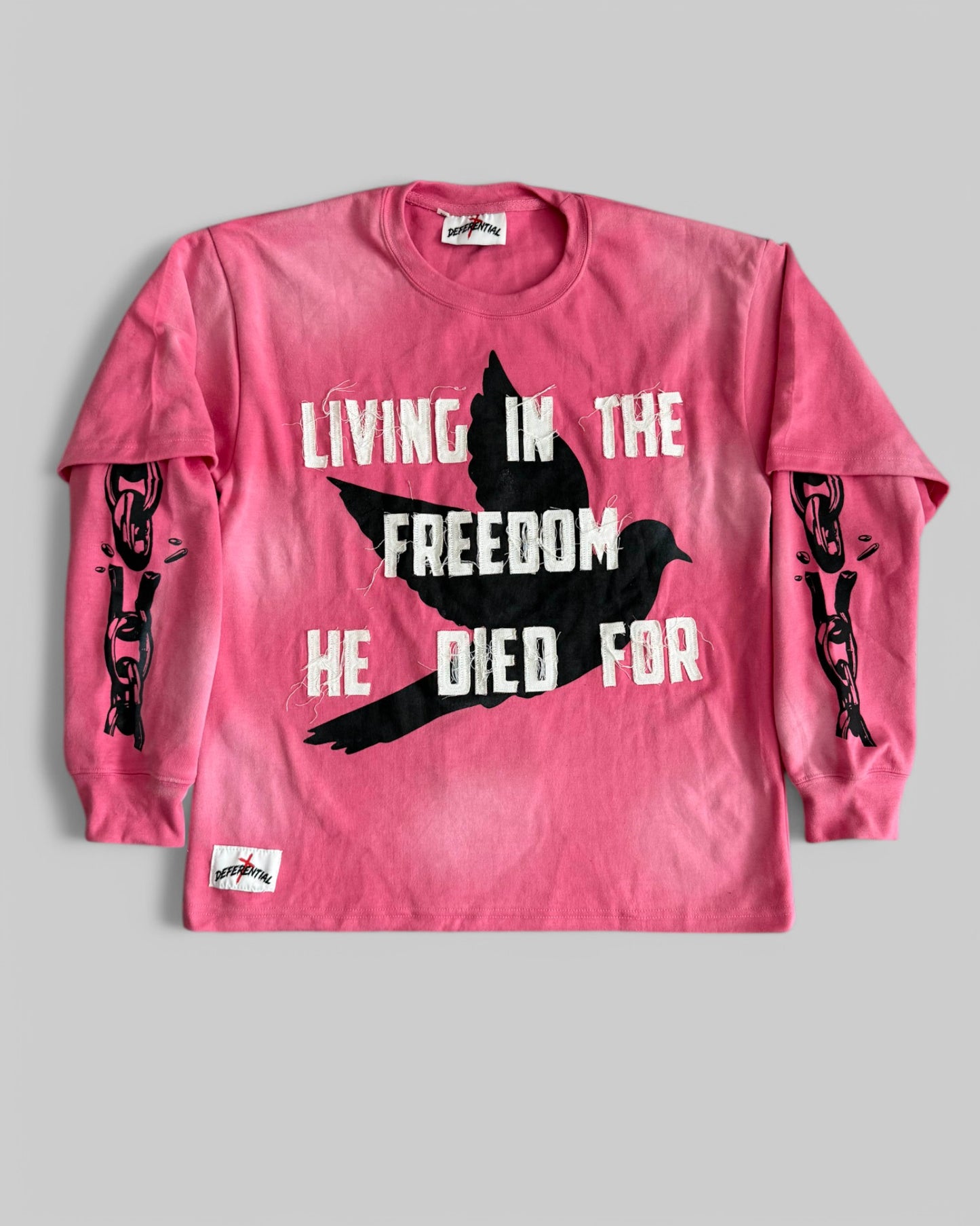 Pink "Freedom" Double Layered Tee