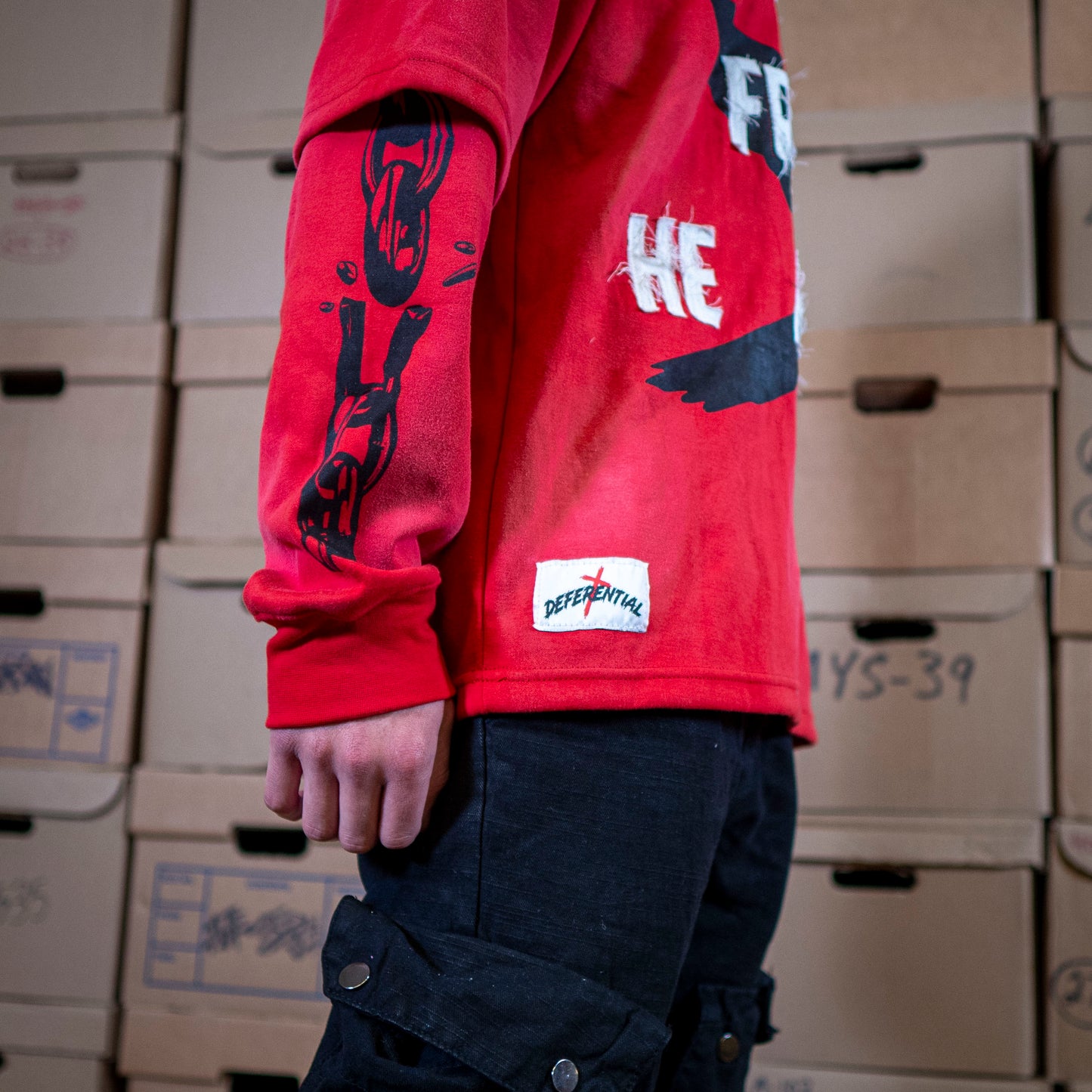 Red "Freedom" Doubled Layered Tee