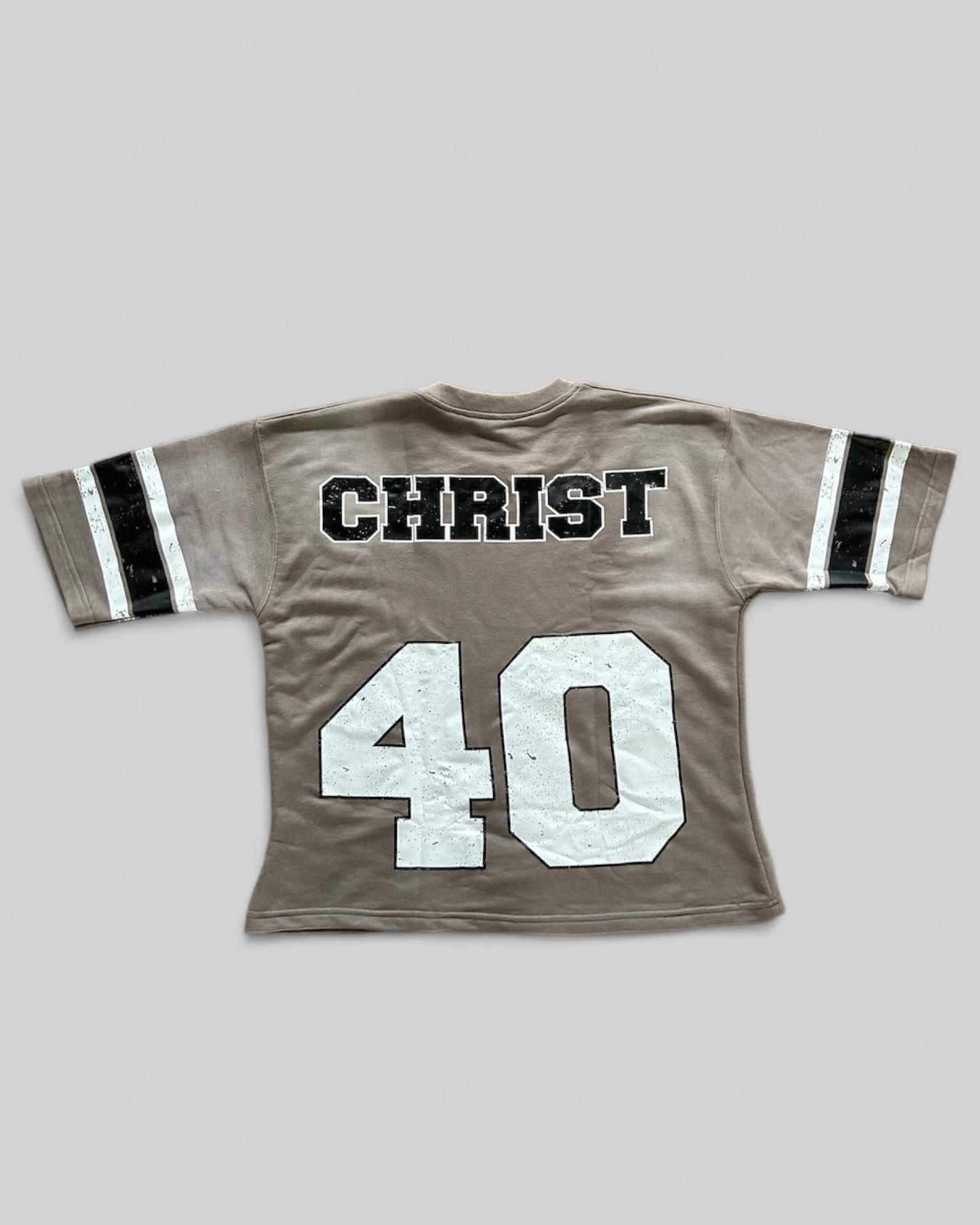 GREY AND BLACK "JESUS 40" SHIRT JERSEY