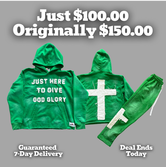 Green "Just Here To Give God Glory" Set